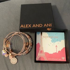 Alex and Ani rose gold bracelets | set of 4